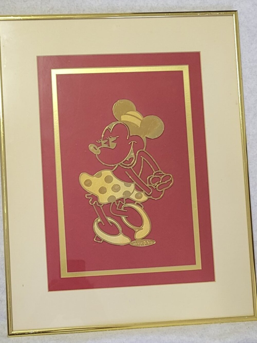 Vintage Minnie Mouse Limited Edition 14k Art Signed by Marilyn O-Brien. RARE!